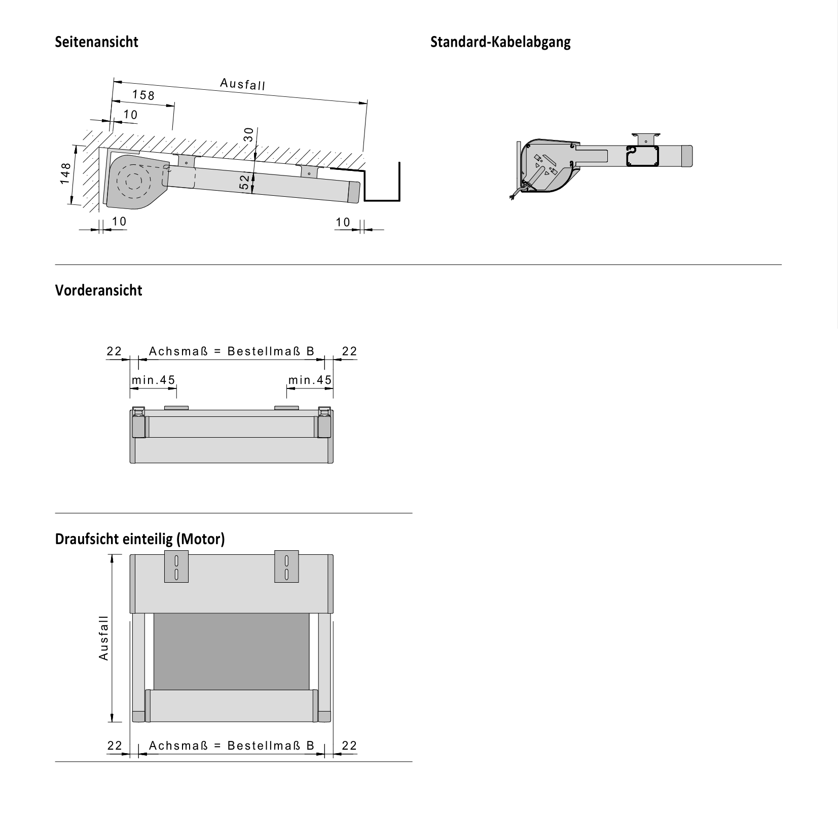 Unterglasmarkise mit Funkmotor 5,0 x 3,0 m