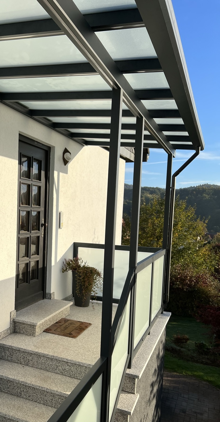 Eingangsdach mit LED-Beleuchtung 1,75 x 1,25 m
