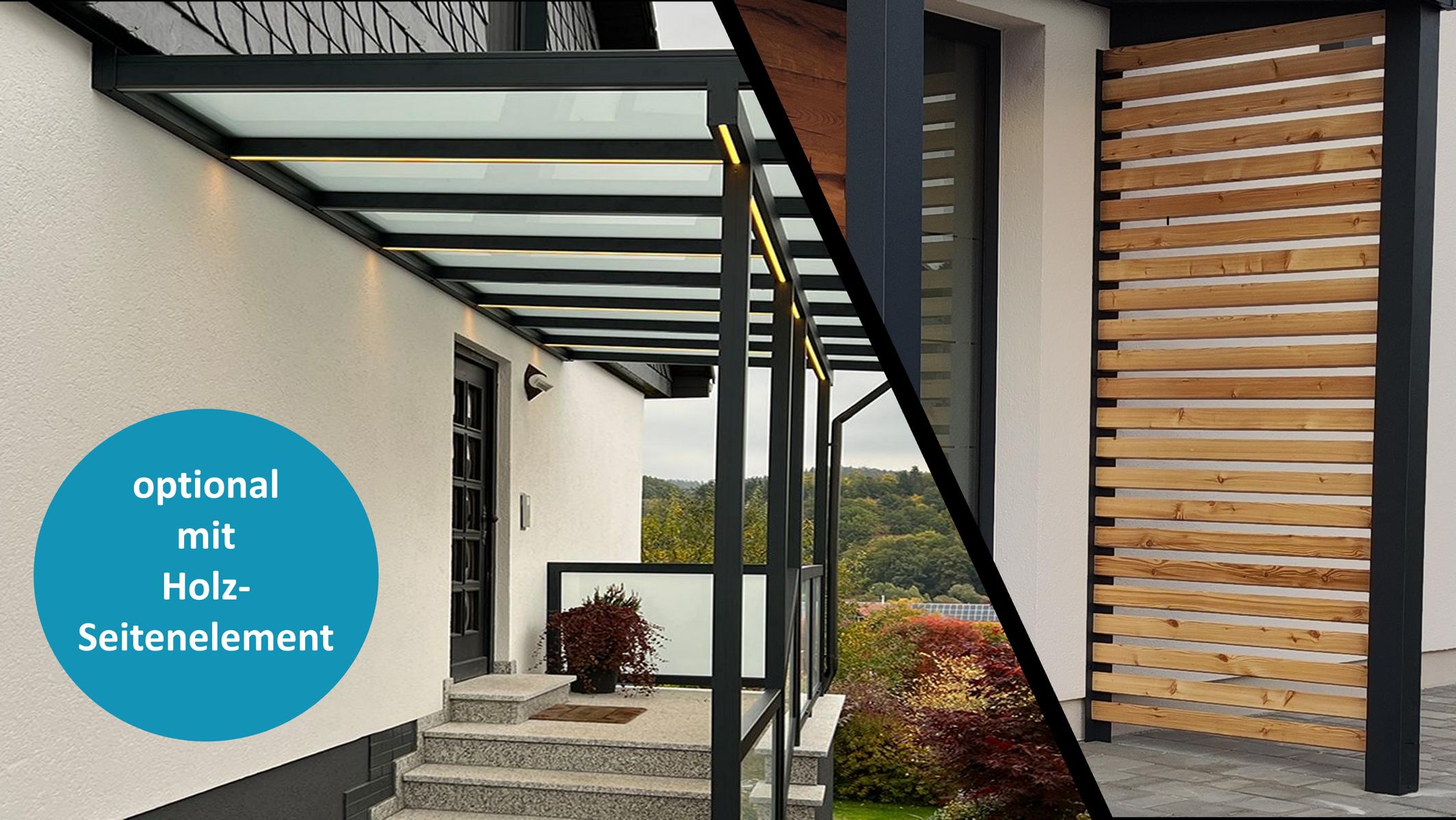Eingangsdach mit LED-Beleuchtung 1,75 x 1,0 m