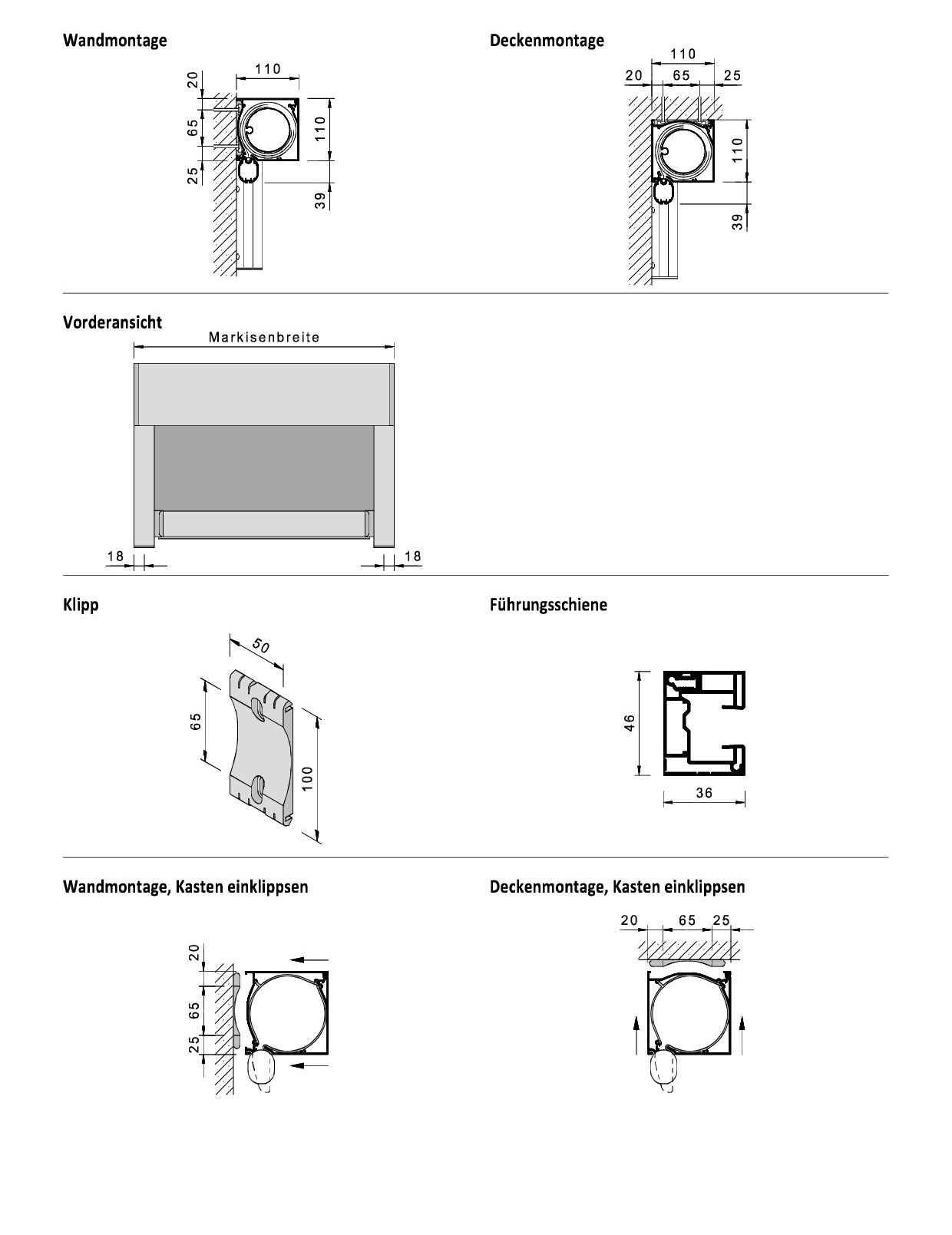 Senkrechtmarkise mit Funkmotor 2,5 x 2,5 m